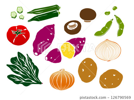 復古手繪蔬菜插圖集 復古手繪蔬菜插圖集 126790569