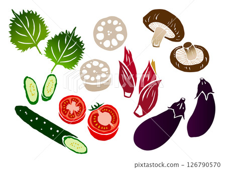 復古手繪蔬菜插圖集 126790570