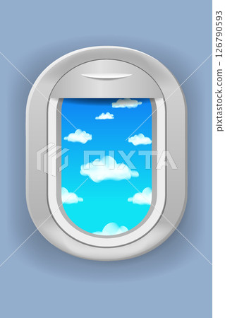 Template airplane window porthole view Template airplane window porthole view 126790593