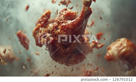 Crispy Roasted Chicken Leg in Air with Steam Crispy Roasted Chicken Leg in Air with Steam 126791012