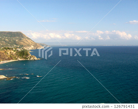 Beautiful view Calabria. Panoramic view of the sea. Southern coast of Italy. 126791431