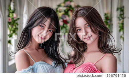 [髮型範本] 女性髮型模特兒美髮沙龍網路SNS美容形象 126791456