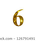 Golden number 6. Numbers for design 126791491