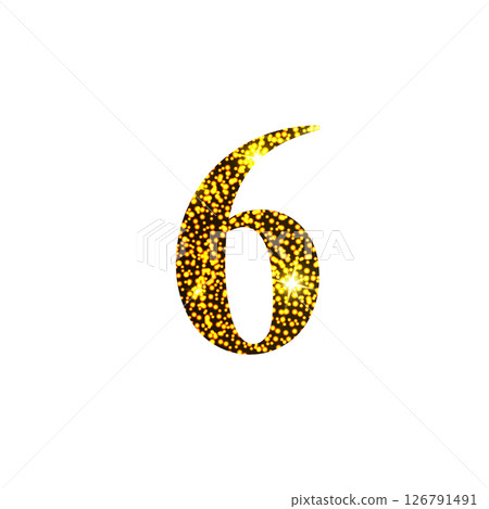 Golden number 6. Numbers for design Golden number 6. Numbers for design 126791491