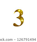 Golden number 3. Numbers for design 126791494