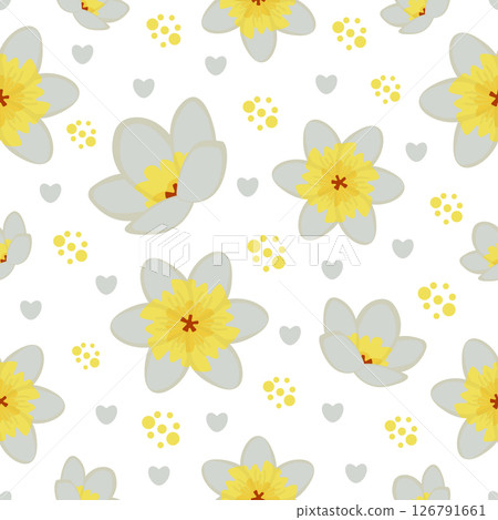 Jasmine flowers, seamless pattern with white background 126791661