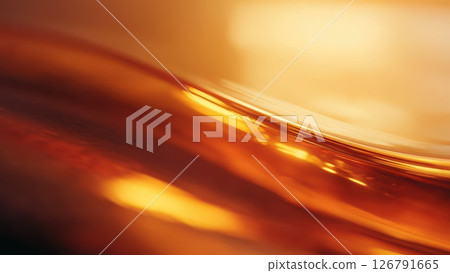 琥珀色液體表面特寫光和反射影像_2 126791665