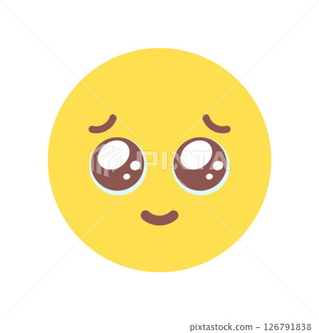 可愛的笑臉和淚眼表情符號 - 請求、感情、愛、尊重和幸福的材料 126791838