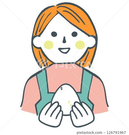 Itadakimasu - 拿著飯糰的家庭主婦 - 庫存插圖素材 Itadakimasu - 拿著飯糰的家庭主婦 - 庫存插圖素材 126791967