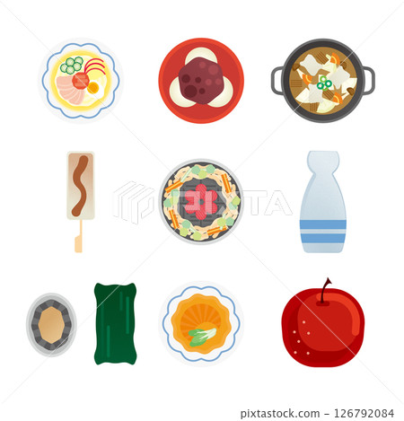 Iwate gourmet illustration set Iwate gourmet illustration set 126792084