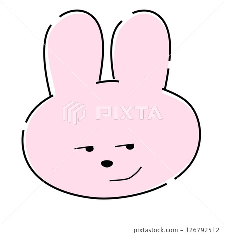 咧嘴笑的粉紅兔子插圖26 126792512
