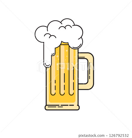 Beer mug in cartoon style 126792532