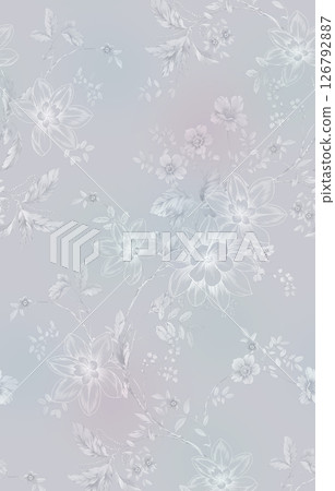 Artistic Geometric Floral Scrollwork Hand Drawn Patterns 126792887