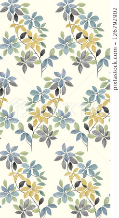 Artistic Geometric Floral Scrollwork Hand Drawn Patterns 126792902