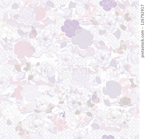 Artistic Geometric Floral Scrollwork Hand Drawn Patterns 126792917