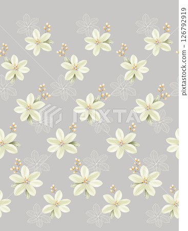 Artistic Geometric Floral Scrollwork Hand Drawn Patterns 126792919