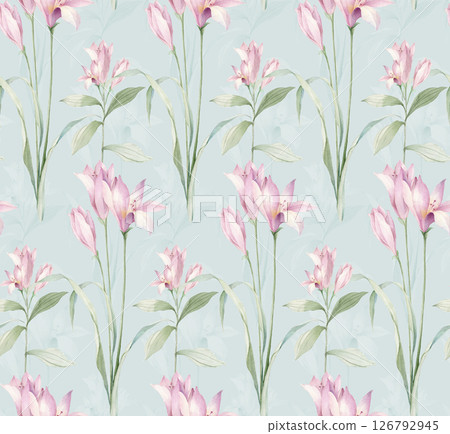 Artistic Geometric Floral Scrollwork Hand Drawn Patterns 126792945