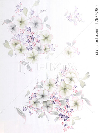 Harmonious Geometric Shapes with Floral Scroll Motif Illustrations 126792965
