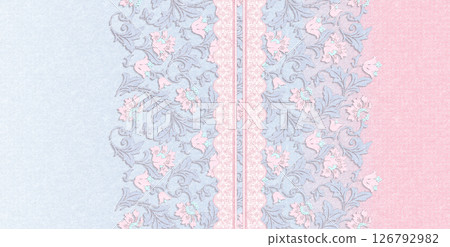 Harmonious Geometric Shapes with Floral Scroll Motif Illustrations 126792982
