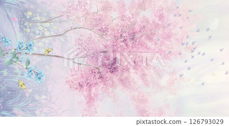 Harmonious Geometric Shapes with Floral Scroll Motif Illustrations Harmonious Geometric Shapes with Floral Scroll Motif Illustrations 126793029