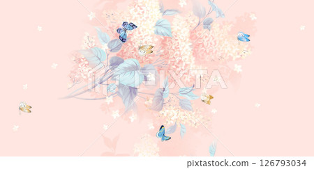 Harmonious Geometric Shapes with Floral Scroll Motif Illustrations Harmonious Geometric Shapes with Floral Scroll Motif Illustrations 126793034