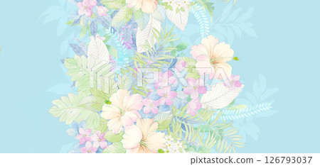 Harmonious Geometric Shapes with Floral Scroll Motif Illustrations Harmonious Geometric Shapes with Floral Scroll Motif Illustrations 126793037