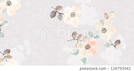Harmonious Geometric Shapes with Floral Scroll Motif Illustrations Harmonious Geometric Shapes with Floral Scroll Motif Illustrations 126793042