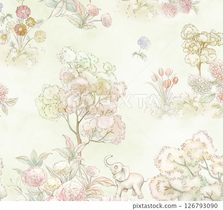Unique Hand Painted Geometric and Curly Floral Design Artworks 126793090