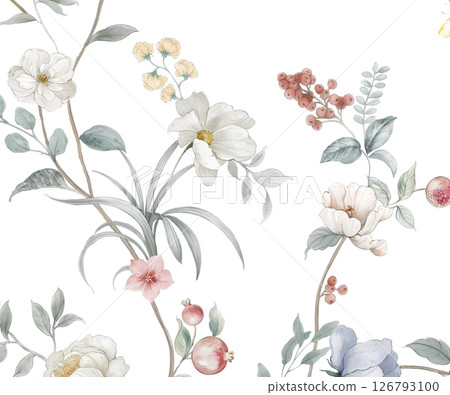 Unique Hand Painted Geometric and Curly Floral Design Artworks 126793100