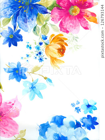 Unique Hand Painted Geometric and Curly Floral Design Artworks 126793144
