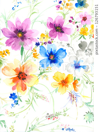 Unique Hand Painted Geometric and Curly Floral Design Artworks Unique Hand Painted Geometric and Curly Floral Design Artworks 126793151