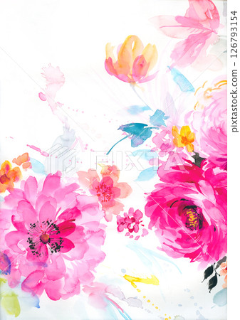 Unique Hand Painted Geometric and Curly Floral Design Artworks 126793154