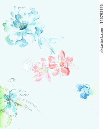 Unique Hand Painted Geometric and Curly Floral Design Artworks 126793156