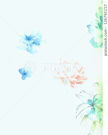 Unique Hand Painted Geometric and Curly Floral Design Artworks 126793157