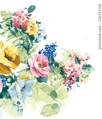 Unique Hand Painted Geometric and Curly Floral Design Artworks 126793168