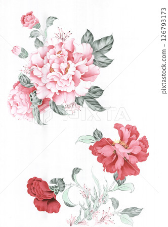 Unique Hand Painted Geometric and Curly Floral Design Artworks Unique Hand Painted Geometric and Curly Floral Design Artworks 126793173