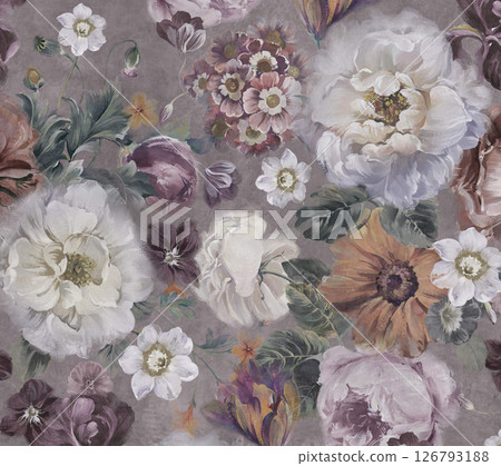 Elegant Handmade Geometric Floral Scroll Pattern Compositions 126793188
