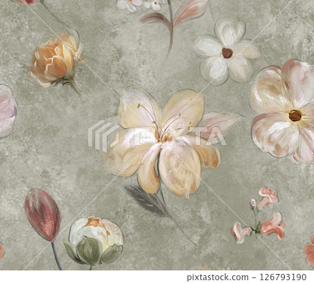 Elegant Handmade Geometric Floral Scroll Pattern Compositions 126793190