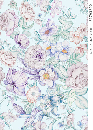 Elegant Handmade Geometric Floral Scroll Pattern Compositions 126793200