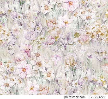 Elegant Handmade Geometric Floral Scroll Pattern Compositions 126793226