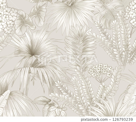 Elegant Handmade Geometric Floral Scroll Pattern Compositions 126793239