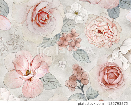 Elegant Handmade Geometric Floral Scroll Pattern Compositions 126793275