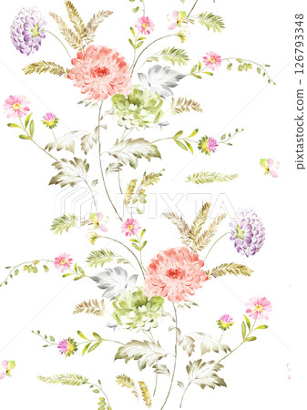 Modern Geometric and Curly Floral Pattern Hand Drawn Art Pieces Modern Geometric and Curly Floral Pattern Hand Drawn Art Pieces 126793348