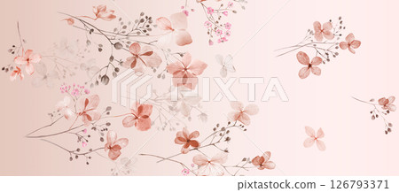 Modern Geometric and Curly Floral Pattern Hand Drawn Art Pieces Modern Geometric and Curly Floral Pattern Hand Drawn Art Pieces 126793371