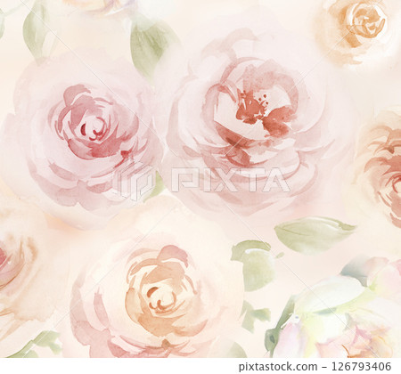 Modern Geometric and Curly Floral Pattern Hand Drawn Art Pieces 126793406