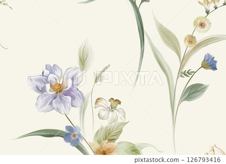 Modern Geometric and Curly Floral Pattern Hand Drawn Art Pieces Modern Geometric and Curly Floral Pattern Hand Drawn Art Pieces 126793416