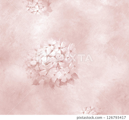 Modern Geometric and Curly Floral Pattern Hand Drawn Art Pieces 126793417