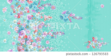 Timeless Geometric Shapes Blended with Floral Scrollwork Drawings 126793583