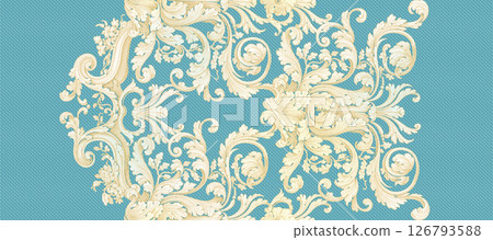 Timeless Geometric Shapes Blended with Floral Scrollwork Drawings Timeless Geometric Shapes Blended with Floral Scrollwork Drawings 126793588