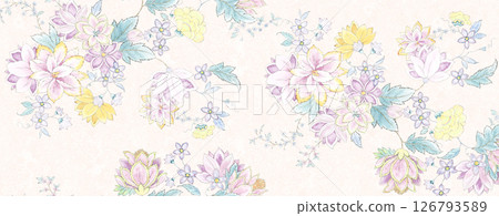 Timeless Geometric Shapes Blended with Floral Scrollwork Drawings 126793589
